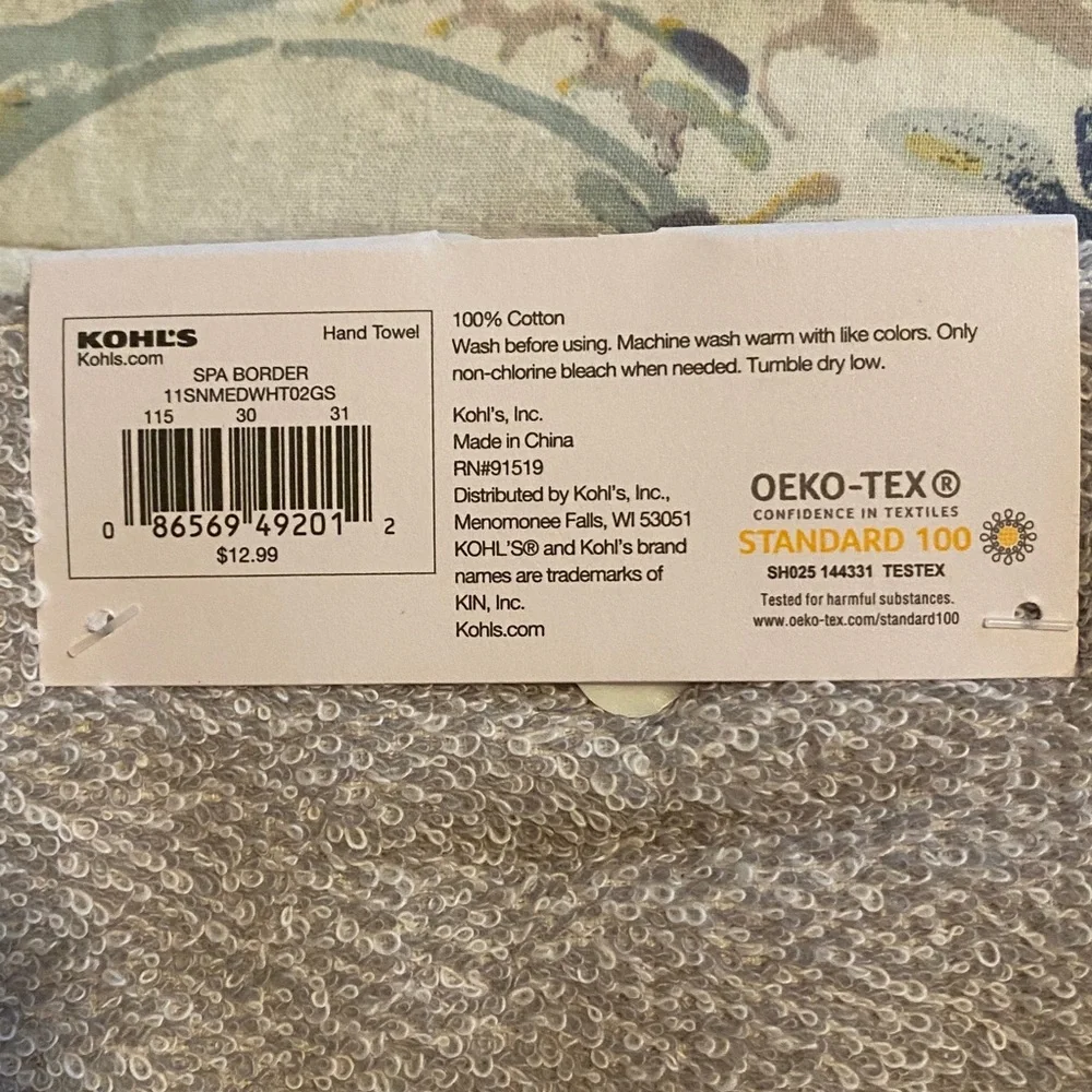Sonoma Gray&White Hand Towels